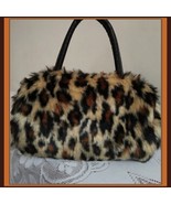 Faux Fur Clutch Evening Hand Bags Comes Six Choice Colors Leopard - White - £39.92 GBP