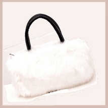 Faux Fur Clutch Evening Hand Bags Comes Six Choice Colors Leopard - White image 6