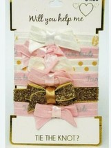 Will You Help Me Tie The Knot Bride Wedding Shower Bridal Hair Ties Bows 6 Each - £7.42 GBP
