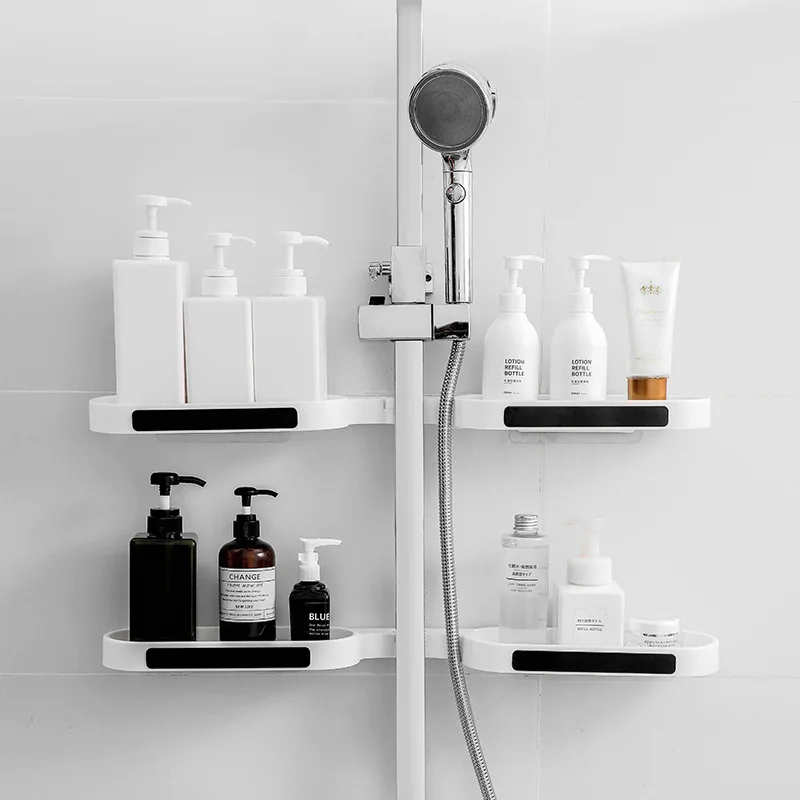 House Home TAet Rotating Rack Shower Organizer Rack Bathroom Free Punch Corner W - £25.57 GBP