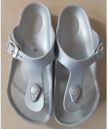 Birkenstock Eva Gizeh Metallic Silver Flip Flop Thong Sandals Size 1 EU ... - $258.50 MXN