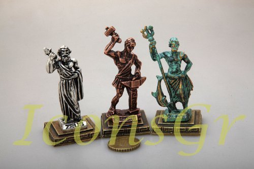 Ancient Greek Zamac Miniature Statues Set of 3 Pieces - 5660 [Kitchen] - $34.10
