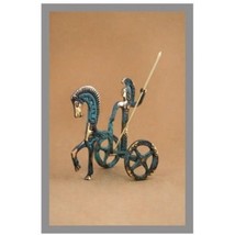 Ancient Greek Bronze Museum Statue Replica of Athena on Carriage of the ... - $43.90