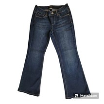 White House Black Market 4S Women Blue Denim Jeans Contour Flare Leg 28x27 - £15.65 GBP