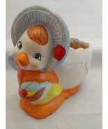 Vintage Ardco Taiwan  Easter Chicken Bonnet W/egg Ceramic Planter 6.75” - £17.06 GBP