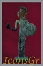 Ancient Greek Bronze Museum Statue Replica of Athena with Owl and Shield... - £36.96 GBP