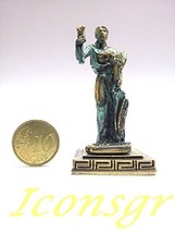 Ancient Greek Zamac Miniature Statue of Dimitra (Green / Gold Oxidication) - £9.94 GBP