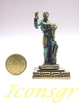 Ancient Greek Zamac Miniature Statue of Dimitra (Green / Gold Oxidication) - £9.45 GBP