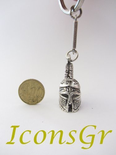Ancient Greek Zamac Keyring with Athenian Helmet - Silver Color 2 [Toy]