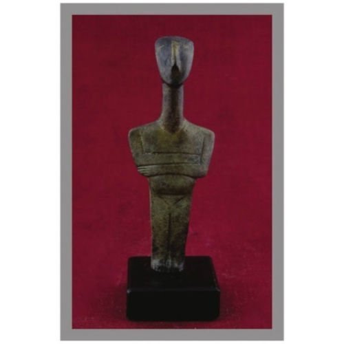Ancient Greek Bronze Museum Statue Replica of Cycladic Idol (1653) [Kitchen]