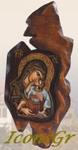 Wooden Greek Christian Orthodox Wood Icon of Mother of Jesus & Jesus Christ/sf - £72.02 GBP