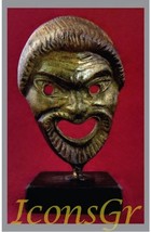 Ancient Greek Bronze Museum Statue Replica of Theatrical Mask of Comedy (1460) - $39.10