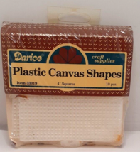 Darice Crafts Plastic Canvas 4&quot; Precut Squares Clear 10 Pieces NOS - £5.47 GBP