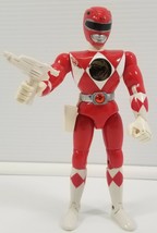 N) 1993 Bandai Mighty Morphin Power Rangers 8&quot; Red Ranger Action Figure With Gun - £11.63 GBP