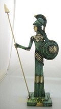 Ancient Greek Bronze Museum Statue Replica of Athena with Spear and Shield (101) - £103.01 GBP