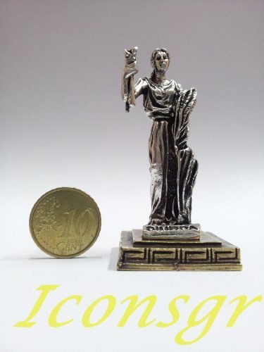 Ancient Greek Zamac Miniature Statue of Dimitra (Silver) [Home] - $12.64