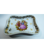 Limoges France Miniature Candy Trinket Dish with Gold Trim Romance - £18.99 GBP