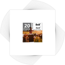 Mat Board Center, Pack of 20, 8X8 for 4X4 White Photo Picture Mats - Aci... - $26.96