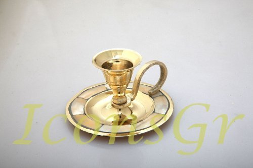 Christian Orthodox Bronze Candlestick with Fildisi Chamberstick Taper Holder ...
