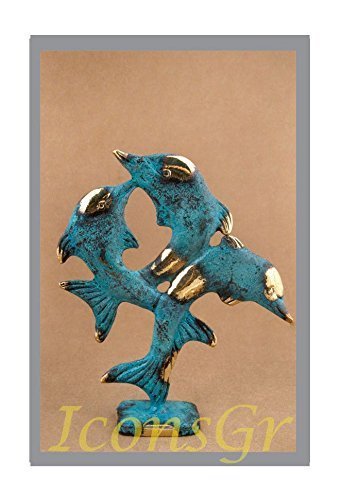 Ancient Greek Bronze Museum Replica of Dolphins (267) [Kitchen]