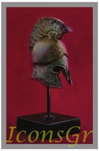 Primary image for Ancient Greek Bronze Museum Replica of Spartan Hoplite Helmet on a Base (1383-1)