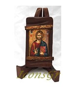 Wooden Greek Christian Orthodox Wood Icon of Jesus Christ / Mp3_3 [Kitchen] - £10.41 GBP