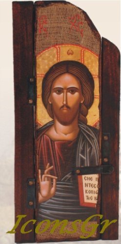 Wooden Greek Christian Orthodox Wood Icon of Jesus Christ / P5 [Kitchen]