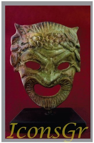 Primary image for Ancient Greek Bronze Museum Statue Replica of Theatrical Mask of Comedy (1420)