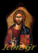 Wooden Greek Christian Orthodox Wood Icon of Jesus Christ / Mp1 [Kitchen] - $12.25