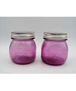 Lot 2 Purple Jars Frutta delprato Embossed Mason 1/2 ? Pint Lids Can Cra... - £13.75 GBP