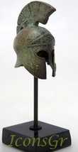 Ancient Greek Bronze Museum Replica of Athenian Helmet on a Base(1386-1) - £35.36 GBP