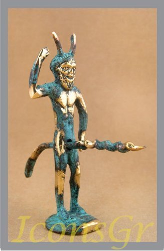 Ancient Greek Bronze Museum Statue Replica of Satyrus (321) [Kitchen]