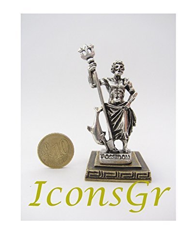 Ancient Greek Zamac Miniature Statue of Poseidon (1662) [Kitchen]