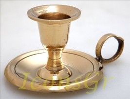 Christian Orthodox Bronze Candlestick Chamberstick Taper Holder (2433/7) - £15.17 GBP