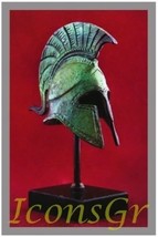 Ancient Greek Bronze Museum Replica of Cretan Helmet on a Base (1369-1) - $93.98