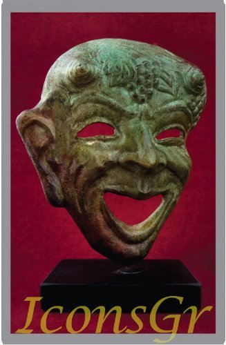 Ancient Greek Bronze Museum Statue Replica of Theatrical Mask of Tragedy (1440)