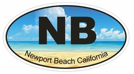 Newport Beach California Oval Bumper Sticker or Helmet Sticker D1225 Euro Oval - $1.39+