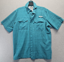 Habit Aqua Blue Short Sleeve Fishing Shirt Size L (2S4) - £8.81 GBP