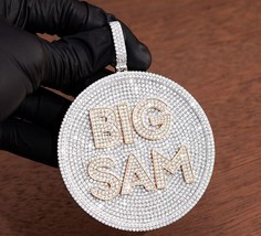 2.50 Ct Round Cut Diamond Hip Hop Custom Letter Pendant 14K White Gold Finish - £199.24 GBP