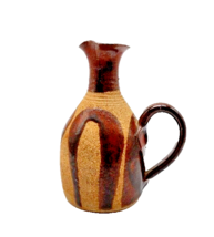 Pottery Small Pitcher Brown Glazed 1974 - $22.76