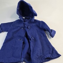Vintage Doll Coat Hat Set Bonnet Wool Blue Metal Stars Buttons Collar 19... - $29.94