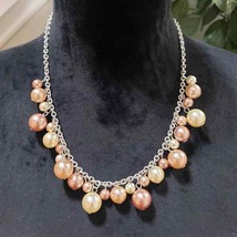 Women&#39;s Liz Claiborne Gold Tone Faux Pearl Adjustable Chain Necklace - £21.50 GBP