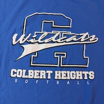 Colbert Heights Wilcats Softball Men's Blue T-Shirt Long Sleeve Measured Size L image 4