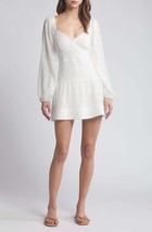 Lost + Wander alamour long sleeve mini dress in Off White - size S - £42.31 GBP