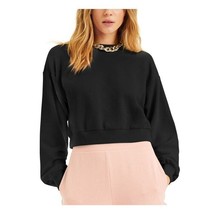 INC Women XL Black Long Sleeve Cropped Sweatshirt Top NWT X12 - £22.63 GBP