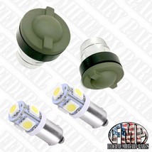 2 Green Lens Covers + 2 Seals Led WHITE Bulbs fits Humvee Dash 12339203-1 - $30.16