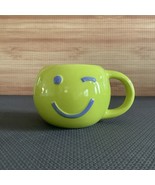 Room Essentials Ceramic Mug Happy Face Cup 1 Handle Green Cute Kitchen NEW - $282.16 MXN