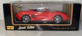 New In Box Maisto 1:18 Scale Die-Cast Special Edition Red Ford Mustang M... - $29.69