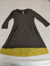 Uncle Frank Anthropologie Gray/Yellow Mini Dress Or Long Tunic Top  Size XS - £12.31 GBP
