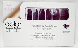 Color Street NEW YORK MINUTE FMS084 Nail Polish Strips 16 Easy Peel Purp... - $12.99